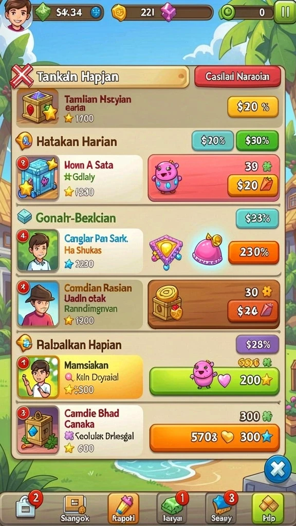 rejekigames - Tampilan antarmuka yang menarik dan intuitif.
